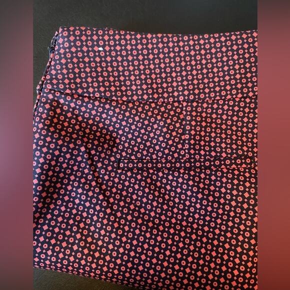 ANN Taylor Loft Women's 2 Marisa Pink Geometric Business Ankle‎ Pants Colorful - Picture 11 of 14